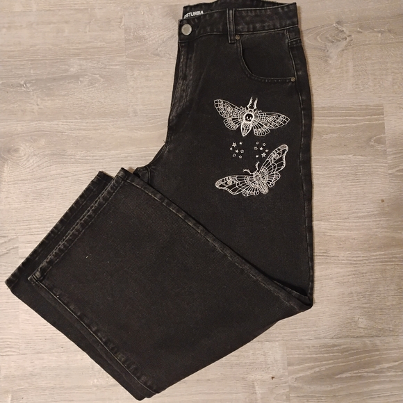 DISTURBIA Thysania Wide Leg Jeans, Size 34 - Picture 5 of 12